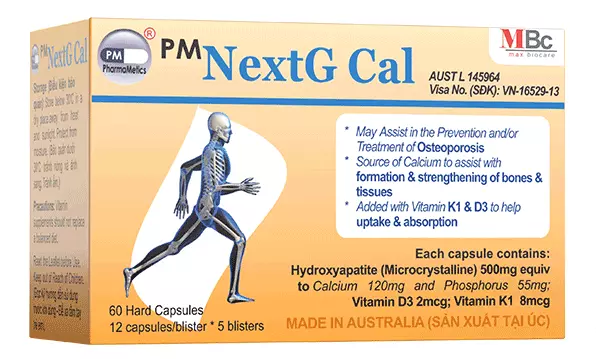 Thuốc NextG Cal: bổ sung canxi, điều trị loãng xương